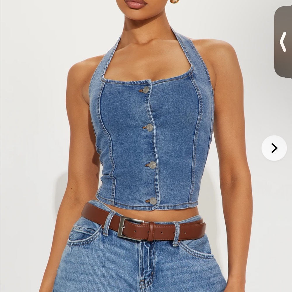 Denim Halter Top(size Small) and Jean short(size 1)
